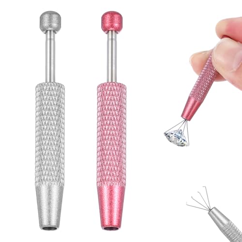 2 Stück Piercing Ball Greifer Piercing Kugel Zange Piercing Kugel Aufdreher Piercing-Ball-Halter, Juwelier-Aufnehmwerkzeug, Kleinteile-Greifer für Die Schmuckherstellung (Pink, Silber) von Aiyorse