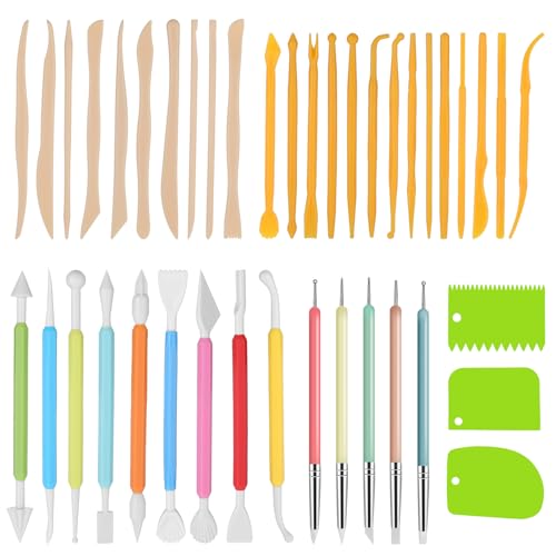 40 Stück Töpferwerkzeug Modellier Werkzeug Set Ton Keramik Modellier Clay Modelling Tools Polymer Clay Sculpting Wooden Clay Tools für Keramik,Töpferhandwerk,Punktieren,Schnitzen,Zeichnen,Formen 40 Stück Töpferwerkzeug Modellier Werkzeug Set Ton Keramik Modellier Clay Modelling Tools Polymer Clay Sculpting Wooden Clay Tools für Keramik,Töpferhandwerk,Punktieren,Schnitzen,Zeichnen,Formen von Aiyorse
