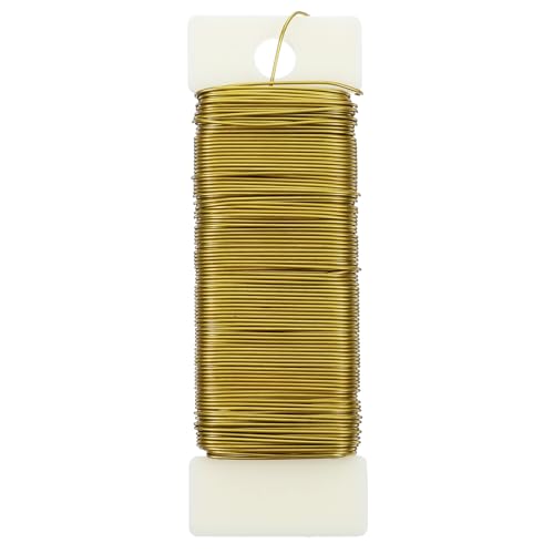 Blumendraht aus Metall, flexibel, für Kränze, Basteln, Gartenarbeit, Weihnachtsbaum, Dekoration, Blumenarrangement, Hochzeit, DIY-Blumendraht (Gold) von Aiyorse