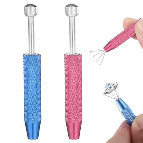 2 Stück Piercing Ball Greifer Piercing Kugel Zange Piercing Kugel Aufdreher Piercing-Ball-Halter, Juwelier-Aufnehmwerkzeug, Kleinteile-Greifer für Die Schmuckherstellung (Rosa,Blau) von Aiyorse