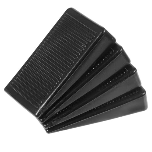 Türstopper aus Gummi, dünne Keil-Türstopper für die Unterseite der Türen, schwarz, kratzfeste Türstopper, stabil, stapelbar, für Zuhause, Büro, Schule, Schwarz, 4 Stück von Aiyorse