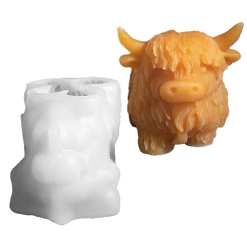 3D-silikonform Für Hochlandkuh, 3D Form Hochlandkuh Kerzenformen Silikon, Highland Cow Gießformen Kuh Hochlandkuh-silikonform, Silikonformen Gießformen Tiere Für Baking Crafts Seife Schokolade von Aizuoni