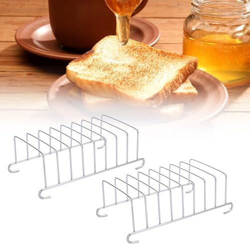 Aizuoni 2 X Edelstahl Toast Rack, Toastständer Für Heißluftfritteuse, Toastregal 8-Scheiben-Gitter-Toast-Halter Edelstahl Rechteck Heißluftfritteuse Zubehör Organizer Für Küche, Restaurants Und Partys Aizuoni 2 X Edelstahl Toast Rack, Toastständer Für Heißluftfritteuse, Toastregal 8-Scheiben-Gitter-Toast-Halter Edelstahl Rechteck Heißluftfritteuse Zubehör Organizer Für Küche, Restaurants Und Partys von Aizuoni