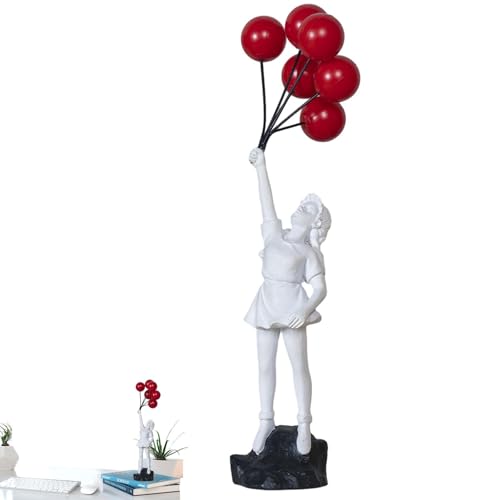 Aizuoni Ballonmädchen Statue,Moderne Skulptur, Kunsthandwerk, Kunstharzfigur, Heimdekoration | Fliegende Ballons Mädchen Kunst Skulptur kreativ realistisch für Büros Wohnzimmer von Aizuoni