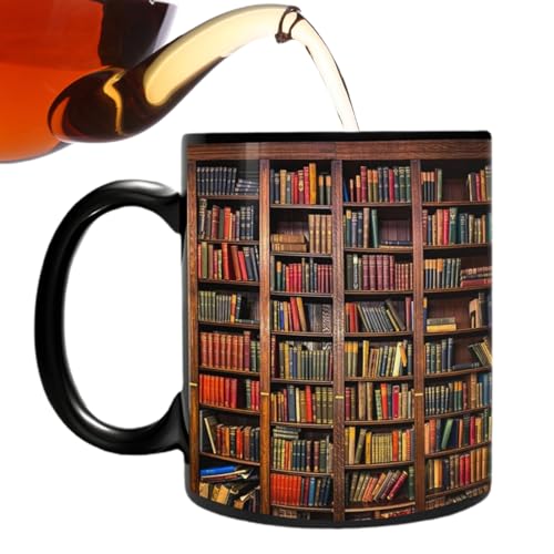 Aizuoni Bibliothek Bücherregal Tasse - Bücherbecher Mit 3D-Effekt | Mehrzweckbecher, Bibliothek Bücherregal Kaffeetassen,Kreatives Raumdesign Mehrzweck-Keramikbecher (1) von Aizuoni