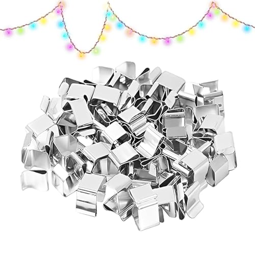 Aizuoni Dachrinnenaufhänger, Weihnachtslichthaken Für Draußen, 50 Stück Dachrinnenhaken-Clips Zum Aufhängen Von Außenleuchten, Metall-Haken Für Weihnachtsbeleuchtung, Dachrinnenhaken von Aizuoni