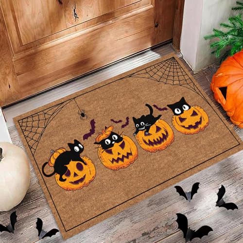 Aizuoni Halloween-Bodenmatte, Halloween-Küchenmatte - Kreative -Fußmatte,Kreative Halloween-Bodenmatte, Kürbisse-Außenteppich, Badezimmer- und Eingangsteppich Aizuoni Halloween-Bodenmatte, Halloween-Küchenmatte - Kreative -Fußmatte,Kreative Halloween-Bodenmatte, Kürbisse-Außenteppich, Badezimmer- und Eingangsteppich von Aizuoni