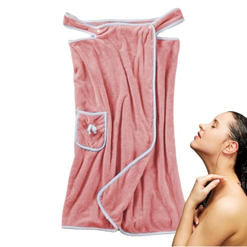 Aizuoni Handtuchkleid Damen, Saunakilt Duschmantel Für Damen, Duschhandtuch, Damenbademantel,Tragbares Handtuch Aus Korallenvlies | Tragbarer Dusch-Bademantel, Handtuchwickel, Schwimmhülle von Aizuoni