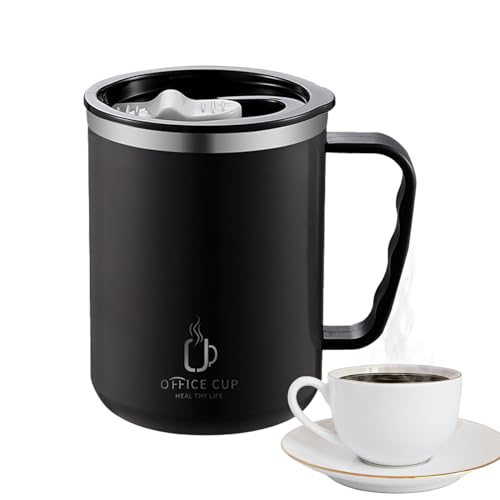 Aizuoni Isolierter Becher,500 Ml Reisebecher | Reisebecher Mit Deckel Und Griff, Teebecher, Thermotasse Deckel Mit Verschließbarer Trinköffnung von Aizuoni