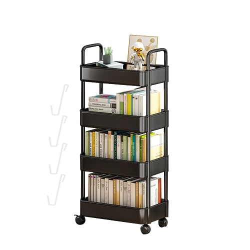 Aizuoni Rollender Bücherwagen - Aufbewahrungswagen, Mehrzweckwagen - Rollwagen, Snackwagen, Mit 3 Ablage Und Rollen, Mobiler Allzweckwagen Beistellwagen Für Küche, Flur, Balkon Aizuoni Rollender Bücherwagen - Aufbewahrungswagen, Mehrzweckwagen - Rollwagen, Snackwagen, Mit 3 Ablage Und Rollen, Mobiler Allzweckwagen Beistellwagen Für Küche, Flur, Balkon von Aizuoni