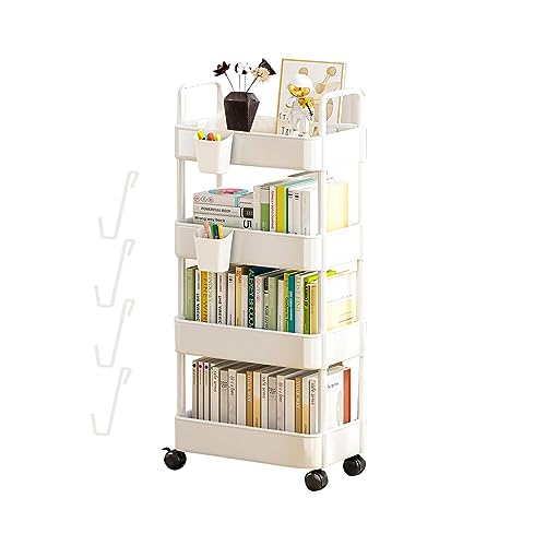 Aizuoni Rollender Bücherwagen - Aufbewahrungswagen, Mehrzweckwagen - Rollwagen, Snackwagen, Mit 3 Ablage Und Rollen, Mobiler Allzweckwagen Beistellwagen Für Küche, Flur, Balkon Aizuoni Rollender Bücherwagen - Aufbewahrungswagen, Mehrzweckwagen - Rollwagen, Snackwagen, Mit 3 Ablage Und Rollen, Mobiler Allzweckwagen Beistellwagen Für Küche, Flur, Balkon von Aizuoni