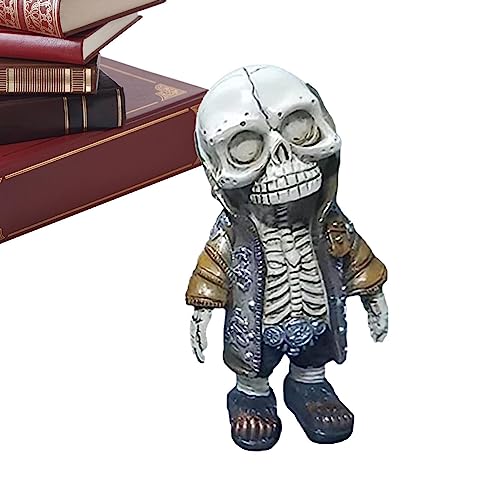Aizuoni Totenkopfstatue für Halloween | Halloween Skelett Figur - Tragbare Heimdekoration, Sammlerfiguren, Skelett-Statue, Kunsthandwerk für Schreibtisch, Zuhause, Wohnzimmer von Aizuoni