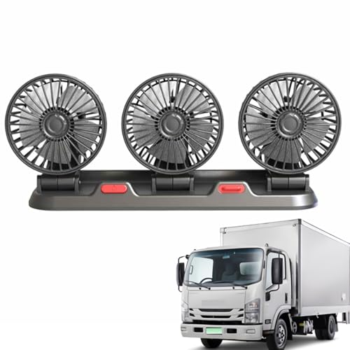 Aizuoni Ventilator für Auto | Dreikopfventilator für LKW,USB/12V/24V-Lüfter, 2 Geschwindigkeiten, leiser Auto-Lüfter für LKW, Auto, SUV, Kreuzfahrtschiff, Zelt, Autofahrzeuge Aizuoni Ventilator für Auto | Dreikopfventilator für LKW,USB/12V/24V-Lüfter, 2 Geschwindigkeiten, leiser Auto-Lüfter für LKW, Auto, SUV, Kreuzfahrtschiff, Zelt, Autofahrzeuge von Aizuoni
