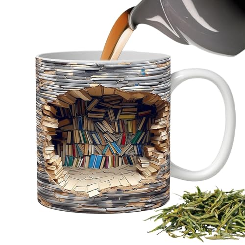 Bibliothek Bücherregal Tasse,11 Oz Buchliebhaber Kaffeetasse - Bücherregal Becher, Buchliebhaber Tasse Kaffeetasse, Geschenke Für Buchliebhaber von Aizuoni