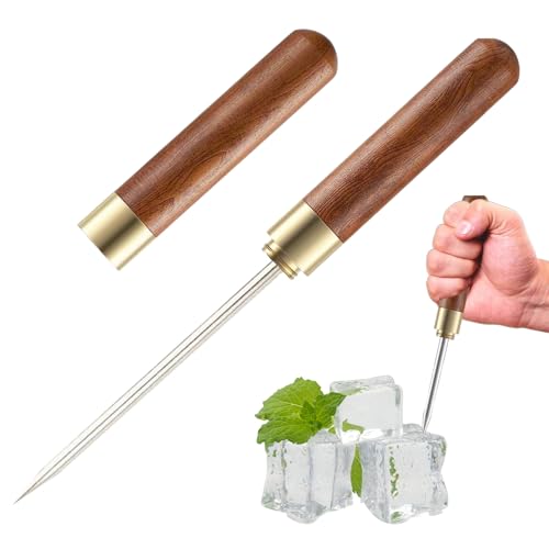 Eispickel Werkzeug,Holzgriff Eispickel mit Abdeckung - Rutschfestes Küchenwerkzeug Mit Griff Für Zuhause Camping Picknick Eispickel Werkzeug,Holzgriff Eispickel mit Abdeckung - Rutschfestes Küchenwerkzeug Mit Griff Für Zuhause Camping Picknick von Aizuoni