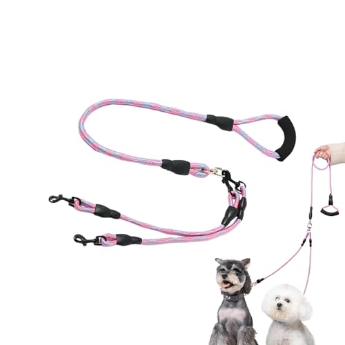 Geschirr Für Zwei Hunde - Spaziergang Leine für Zwei Haustiere,Ausgestattet mit ergonomischem Griff und verdrehsicherer Technik für Sicherheit bei kleinen, mittleren, großen Hunderassen beim von Aizuoni