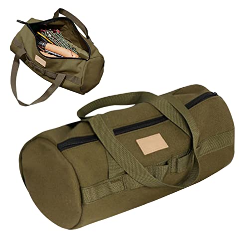 Handwerkzeugtasche - Erdspießbeutel,Verschleißfeste Werkzeugtasche für großes Fassungsvermögen, zylindrische 11,8-Zoll-Klammertasche, reißfestes Aufhängering-Design Aizuoni von Aizuoni