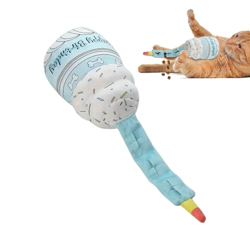 Hundespielzeug Plüsch - Mit Futterautomat Welpen Kauspielzeug Kuchenform | Robustes Kau Puzzle Mit Sound Interaktiv Für Garten Park Outdoor Indoor von Aizuoni