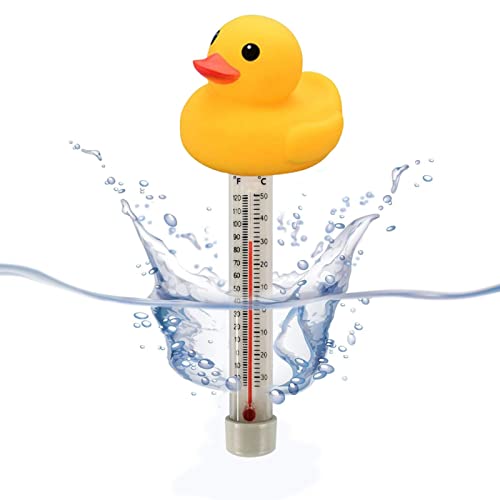 Pool-Enten-Thermometer schwimmend,Duck Pool Temperaturanzeige Mit dünnem Seil, bruchfest, niedlich, sinkendes Pool-Thermometer für Zuhause von Aizuoni