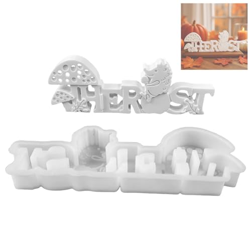Silikonformen Gießformen Herbst, Silikonform Herbst Buchstaben Silikonform Pilze Igel Gips Zum Herbsts Silikonformen Gießformen, Antihaft Bastelwerkzeug Für Harz Schmuck Seife Ton Kerzen Gips von Aizuoni