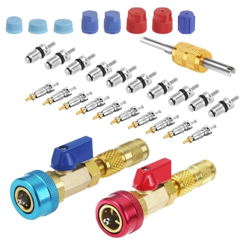 Ventileinsatz-Entfernungswerkzeug Für Klimaanlagen - Entfernungswerkzeug Für Hoch- Und Niederdruck A/C Ventileinsätze | Universelles Schnellwechsel Zubehör Reparaturset Für Kfz-Klimaanlagen von Aizuoni