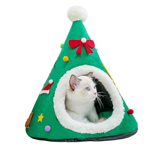 Weihnachtsbaum-Katzenhütte - Weihnachtsbaum Katzenbettzelt, Weihnachtsbaum Kuschelhöhle Katzen Kätzchen Hund Kaninchen Schlafsack Katzenzelt, Katzenschlafplatz Für Drinnen von Aizuoni