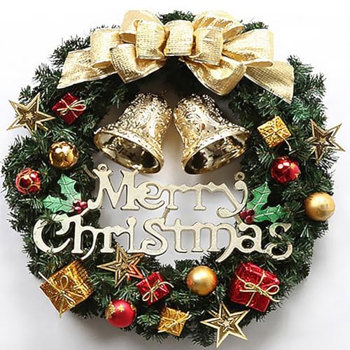 Weihnachtskranz, Weihnachtsgirlande Mit Weihnachtskugeln, Beeren Und Tannenzapfen Für Haustür, Kamin Und Wanddekoration von Aizuoni