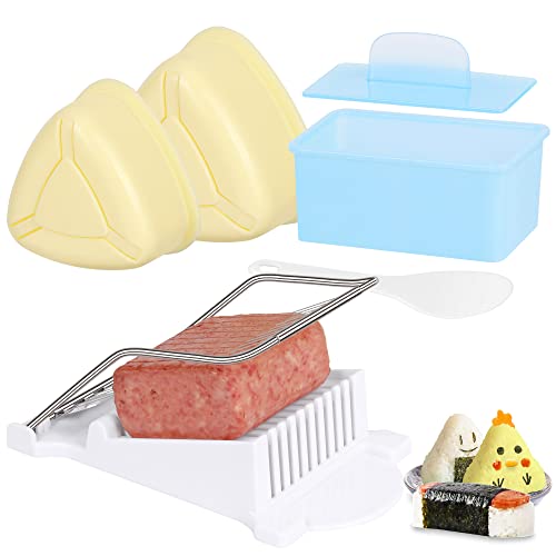 Ajerg 5-teiliges Spam-Musubi-Formen-Set, Sushi-Onigiri-Formen-Set, Küche, Sesampaste, antihaftbeschichtet, Masubi-Formen-Set, Butterkäse, Spam-Hobel von Ajerg