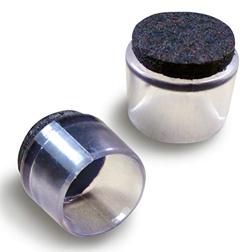 Ajile® - 16 Stck. - 14 mm Durchm. Durchsichtige Fusskappen mit antikratz Filzgleitfläche - EVF914-FBA von Ajile