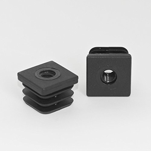 ajile - 1 Stuck - Quadratischer Rohreinsatz mit Gewinde Durchmesser 10 mm (M10) - Aussengrosse 30 x 30 mm von Ajile