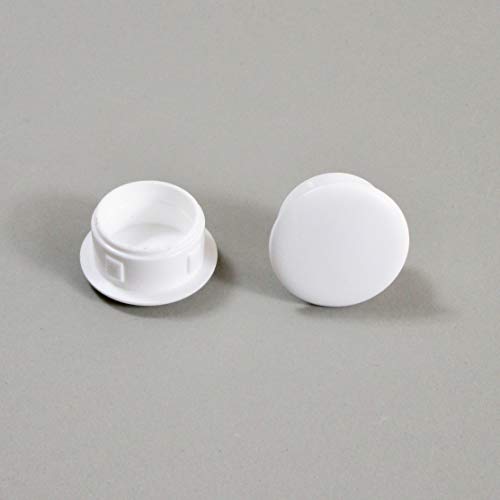 ajile - Abdeckstopfen aus Kunststoff WEISS für Bohr- und Montagelöchern mit 15 mm Durchmesser - 50 Stck. - OBF215x50-FB von Ajile