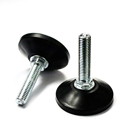 ajile - Regulierschrauben mit Fussdurchmesser 50 mm für Möbelfüsse - 10 mm Durchmesser (M10) Verstellschraube Stahl verzinkt Länge 40 mm - 8 Stck. - PFY514x8-FBA von Ajile