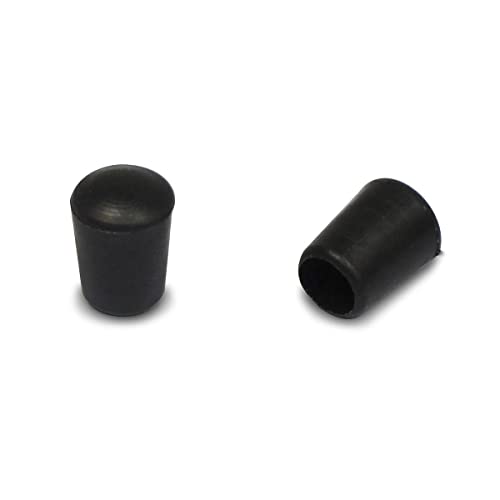 ajile Runde Fusskappen aus Gummi SCHWARZ für Schutz und eine gute Endbearbeitung des Rohres mit 5 mm AUSSENDRUCHMESSER - 24 Stck. - EVX105x24 von Ajile