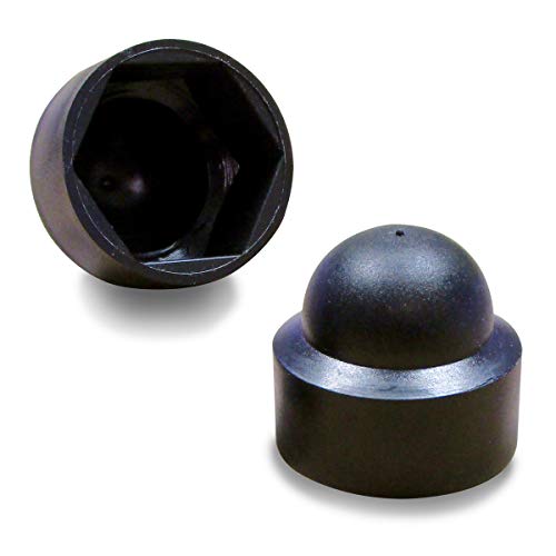 ajile Sechskant Abdeckkappe Ziermutterkappe Schutzkappe aus Kunststoff SCHWARZ für M12 (19 mm) Muttern & Bolzen - 50 Stck von Ajile