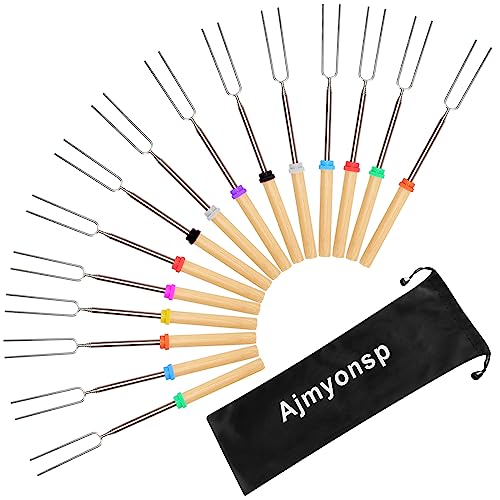 Ajmyonsp Marshmallow-Bratspieße, Campingspieße, Hot Dog-Sticks für Feuerstelle, ausziehbare Grillgabeln Grillgabel für Wurst, Lagerfeuer, 81,3 cm, 15 Stück Ajmyonsp Marshmallow-Bratspieße, Campingspieße, Hot Dog-Sticks für Feuerstelle, ausziehbare Grillgabeln Grillgabel für Wurst, Lagerfeuer, 81,3 cm, 15 Stück von Ajmyonsp