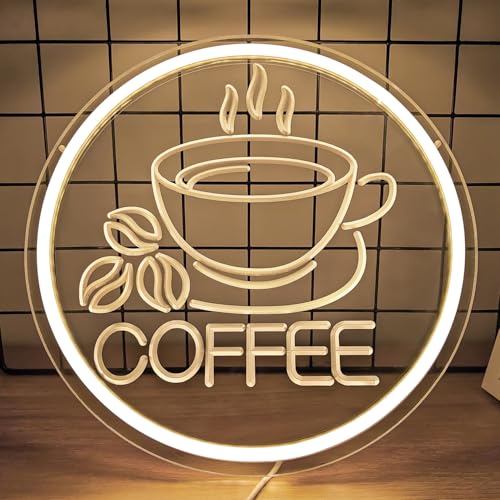 Kaffee Neon Schild Kaffee LED Schilder für die Wand DimmbareNeonlicht für Café,Bar, Geschäft Neon Leuchtschilder,Dekoration von Ajoyferris