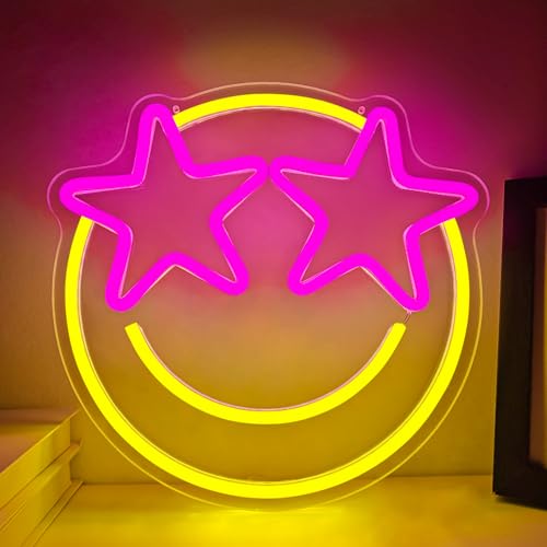 Smile Face Neon Zeichen Smiley Led Zeichen für Wanddekoration Dimmbare Smi Neon Licht für Schlafzimmer Gaming Zimmer Kinderzimmer Bar Dekoration Gelb und Rosa Licht Up für Hochzeit Geburtstag Party Smile Face Neon Zeichen Smiley Led Zeichen für Wanddekoration Dimmbare Smi Neon Licht für Schlafzimmer Gaming Zimmer Kinderzimmer Bar Dekoration Gelb und Rosa Licht Up für Hochzeit Geburtstag Party von Ajoyferris