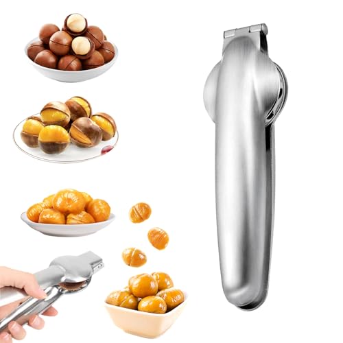 Ajuanbazha Kastanien Clip, Edelstahl Kastanien Schneider, 2 in 1 Maronizange, Nussknacker Walnüsse, Maronen Messer für Walnüsse, Kastanien, Nüsse von Ajuanbazha