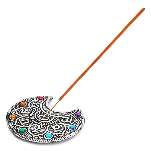 Ajuny Runder Räucherstäbchenhalter aus Aluminium mit Aschefänger Räucherstäbchen Halter im tibetischen Stil Meditationszubehör Spirituelle Heimdekoration Duftgeschenke Ajuny Runder Räucherstäbchenhalter aus Aluminium mit Aschefänger Räucherstäbchen Halter im tibetischen Stil Meditationszubehör Spirituelle Heimdekoration Duftgeschenke von Ajuny