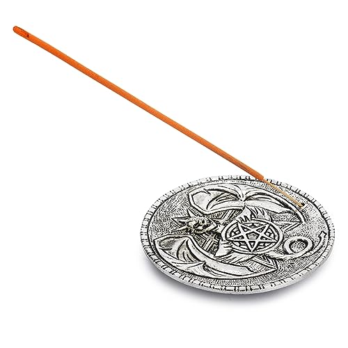Ajuny Runder Räucherstäbchenhalter aus Aluminium mit Aschefänger Räucherstäbchen Halter im tibetischen Stil Meditationszubehör Spirituelle Heimdekoration Duftgeschenke Ajuny Runder Räucherstäbchenhalter aus Aluminium mit Aschefänger Räucherstäbchen Halter im tibetischen Stil Meditationszubehör Spirituelle Heimdekoration Duftgeschenke von Ajuny