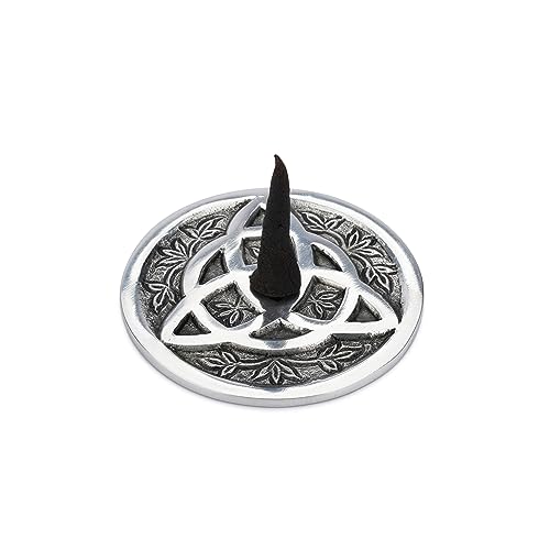 Ajuny Runder Räucherstäbchenhalter aus Aluminium mit Aschefänger Räucherstäbchen Halter im tibetischen Stil Meditationszubehör Spirituelle Heimdekoration Duftgeschenke von Ajuny