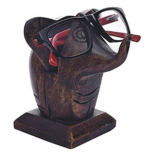 Ajuny Dekorativer Handgefertigter Brillenhalter aus Holz für Heim Dekoration Brillenständer Brillen Sonnenbrillen Organizer für Büro Schreibtisch Heimdekoration Geschenke (Elefantenform) von Ajuny