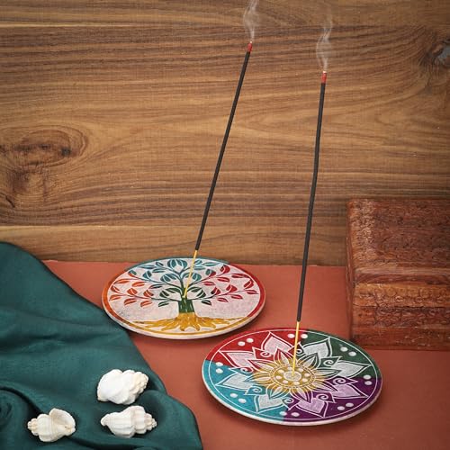 Ajuny Handgefertigte Räucherstäbchenhalter aus Marmor mit Lebensbaum & Blumenschnitzerei – Perfekter Räucherturm zum Verschenken Heim und Küchendekor Aschefänger Räuchergefäß – 5 Zoll, 2er-Set Ajuny Handgefertigte Räucherstäbchenhalter aus Marmor mit Lebensbaum & Blumenschnitzerei – Perfekter Räucherturm zum Verschenken Heim und Küchendekor Aschefänger Räuchergefäß – 5 Zoll, 2er-Set von Ajuny