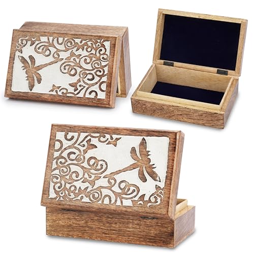Ajuny Holz handgefertigte dekorative Box Reptier Weiß und Braun - Mehrzweck Verwendung als Schmuckaufbewahrung, Uhrenbox, ideal für Geschenke Ajuny Holz handgefertigte dekorative Box Reptier Weiß und Braun - Mehrzweck Verwendung als Schmuckaufbewahrung, Uhrenbox, ideal für Geschenke von Ajuny