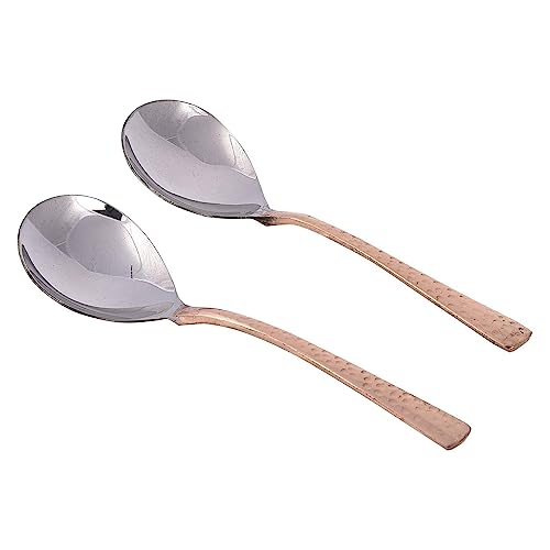 Ajuny Set mit 2 indischen Geschirr-Serviergeschirr-Servierlöffeln aus Edelstahl, Geschirr-Geschenken, 20,3 cm von Ajuny