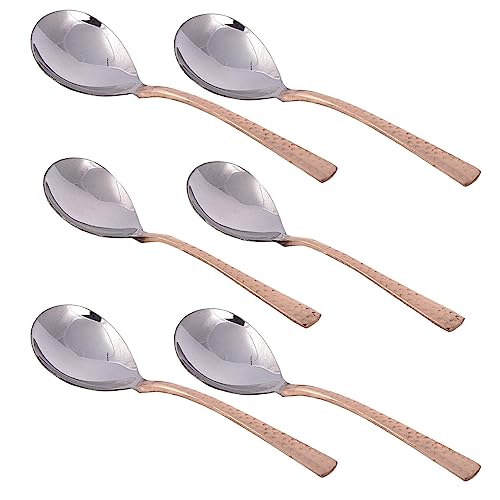 Ajuny Set mit 6 indischen Essgeschirr Serviergeschirr Edelstahl Servierlöffel Geschirr Geschenke 20,3 cm von Ajuny