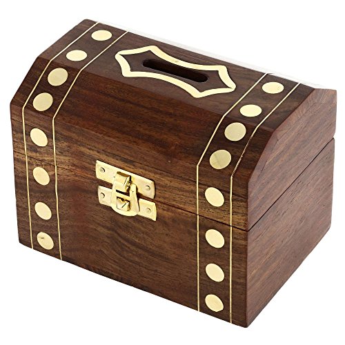 Ajuny Spardose aus Holz mit Messing Einlage – Sparschwein mit Punkte Design Sichere Aufbewahrungsbox für Erwachsene und Kinder Geburtstagsgeschenk 12,7 cm Ajuny Spardose aus Holz mit Messing Einlage – Sparschwein mit Punkte Design Sichere Aufbewahrungsbox für Erwachsene und Kinder Geburtstagsgeschenk 12,7 cm von Ajuny