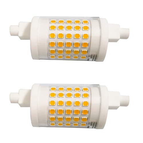 YAKAiYAL 10W R7s LED Birne 78MM Dimmbar Warmweiß 3000K AC220-240V Doppel Brenner-Enden J78 Lampe 360 Grad Keramik Leuchtmittel 2-Stück MEHRWEG von YAKAiYAL