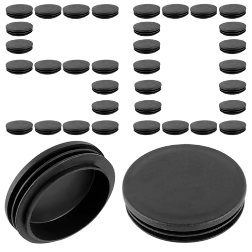 Akamino Runde Kunststoffstopfen, 63 mm, rutschfeste Möbelbein-Rohreinlage, schwarze Innenendkappen, Gleitschutz für Stühle, Schreibtische, Betten, Füße, 50 Stück Akamino Runde Kunststoffstopfen, 63 mm, rutschfeste Möbelbein-Rohreinlage, schwarze Innenendkappen, Gleitschutz für Stühle, Schreibtische, Betten, Füße, 50 Stück von Akamino
