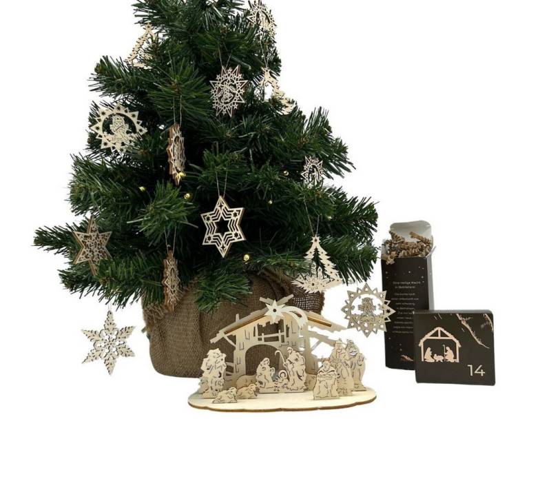 Akantus Adventskalender Holzerlebnis: Weihnachtsbaumschmuck und Weihnachtskrippe von Akantus